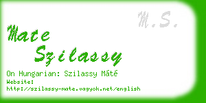 mate szilassy business card